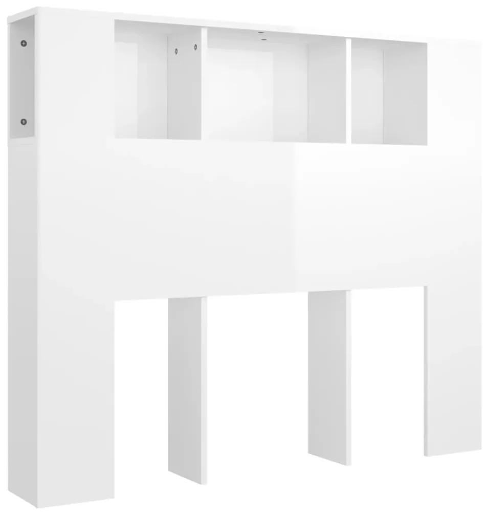 vidaXL Hoofdbordkast 120x18,5x104,5 cm hoogglans wit