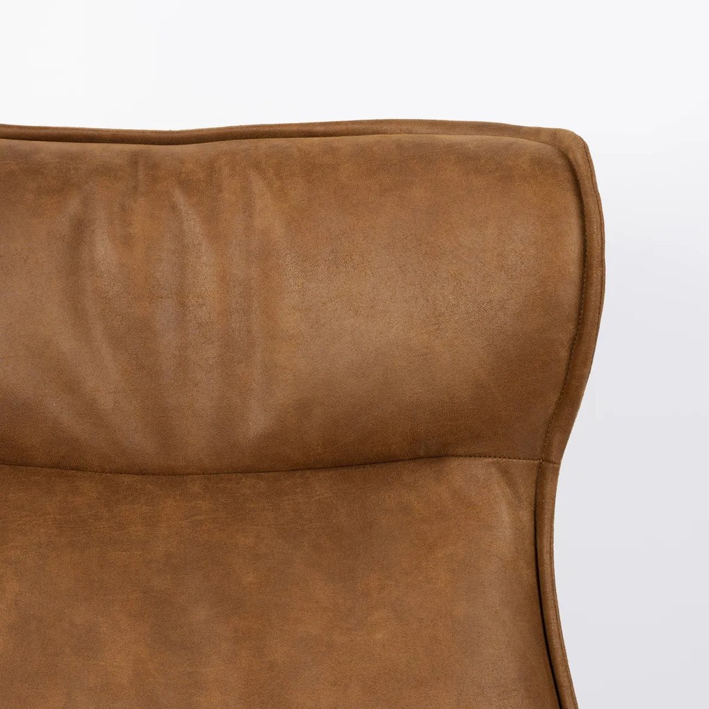 Draai Fauteuil Met Hoge Rug Cognac