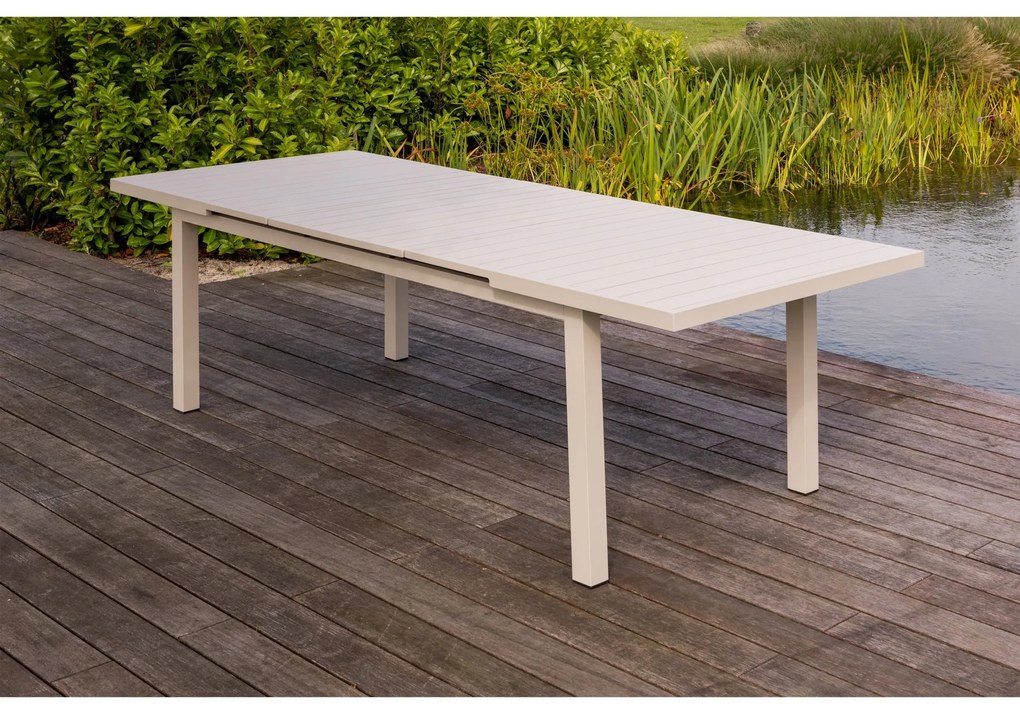 Exotan Mobile - Uitschuifbare Tafel - Aluminium - Zand - 240x100/180x100cm - Exotan