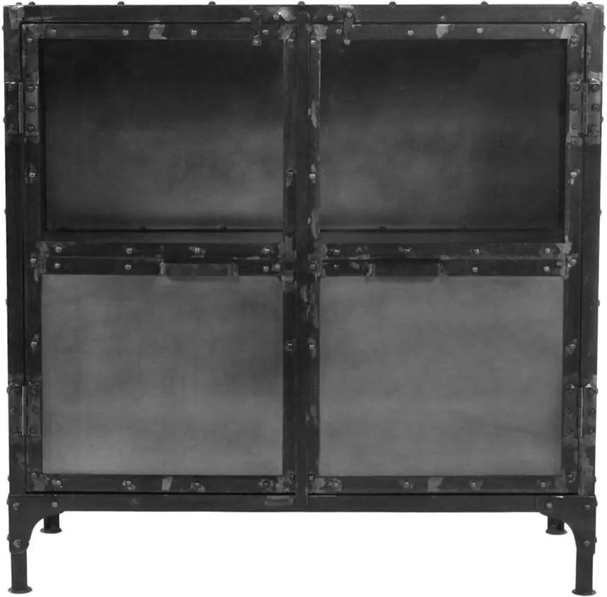 HSM Collection vitrinekastje Brooklyn - zwart - 90x40x90 cm - Leen Bakker