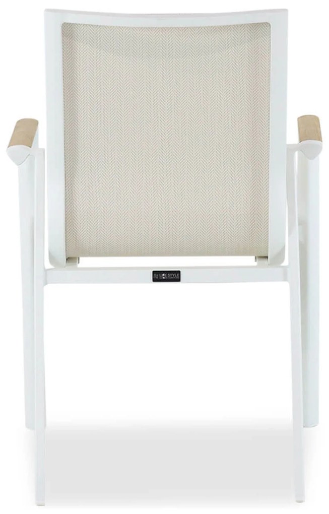 Tuinset Ronde Tuintafel 6 personen 160 cm Aluminium/textileen Wit  Lifestyle Garden Furniture Fiora/Wellington