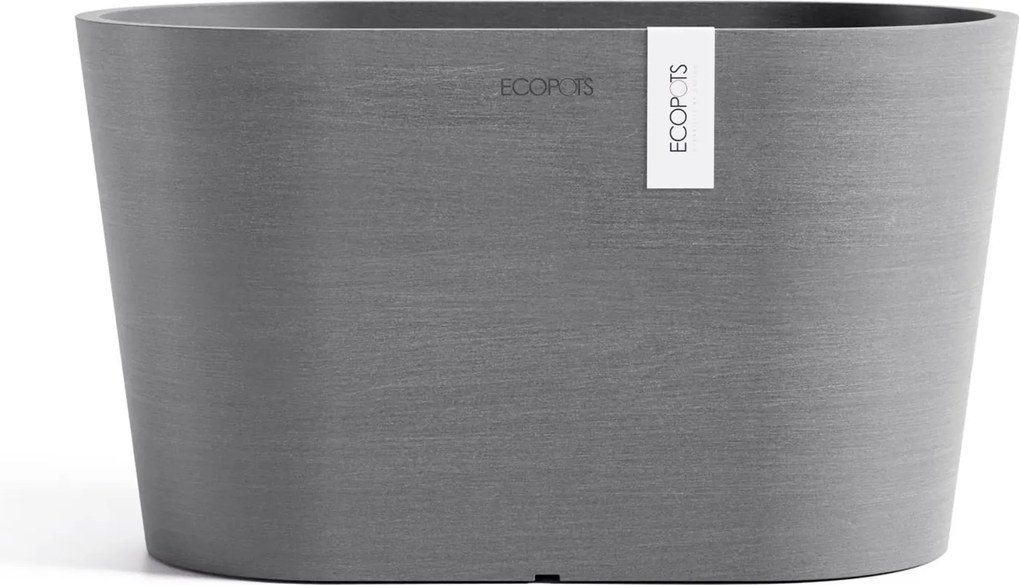 Ecopots bloempot Tokyo 30 met waterreservoir - Ovaal - Grey - 30 x 17 x H17 cm