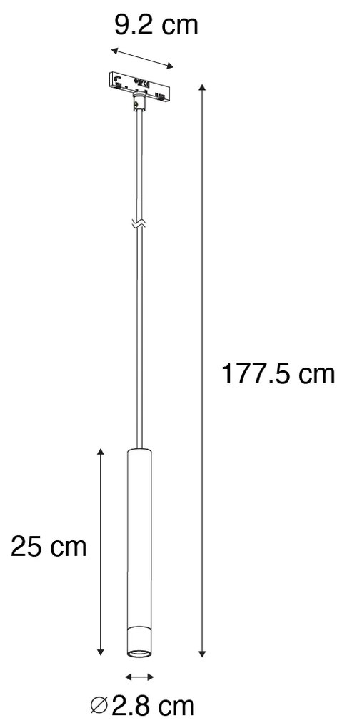 Moderne hanglamp donker brons voor railsysteem 1-fase - Slimline Keno G9 rond Binnenverlichting Lamp