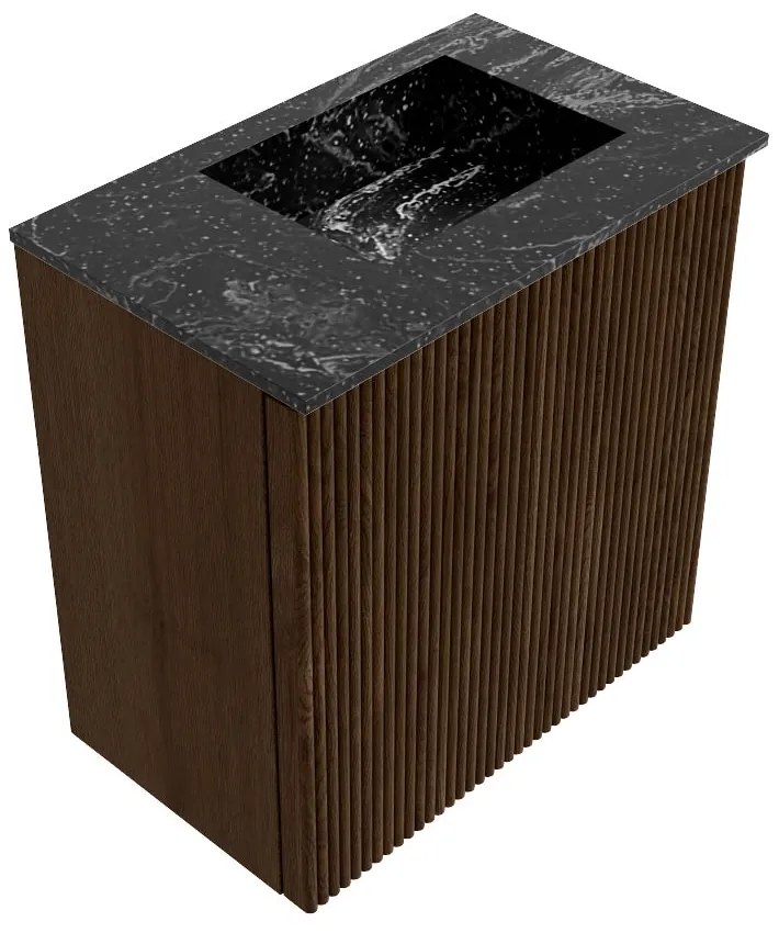 Mondiaz Joya DLux 40cm toiletmeubel walnut met wastafel faye rechts 1 kraangat lava