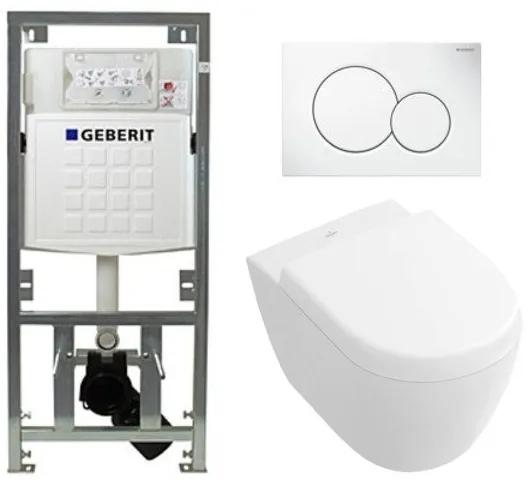 Villeroy en Boch Subway 2.0 compact DirectFlush toiletset met Geberit reservoir en bedieningsplaat softclose met quickrelease wit