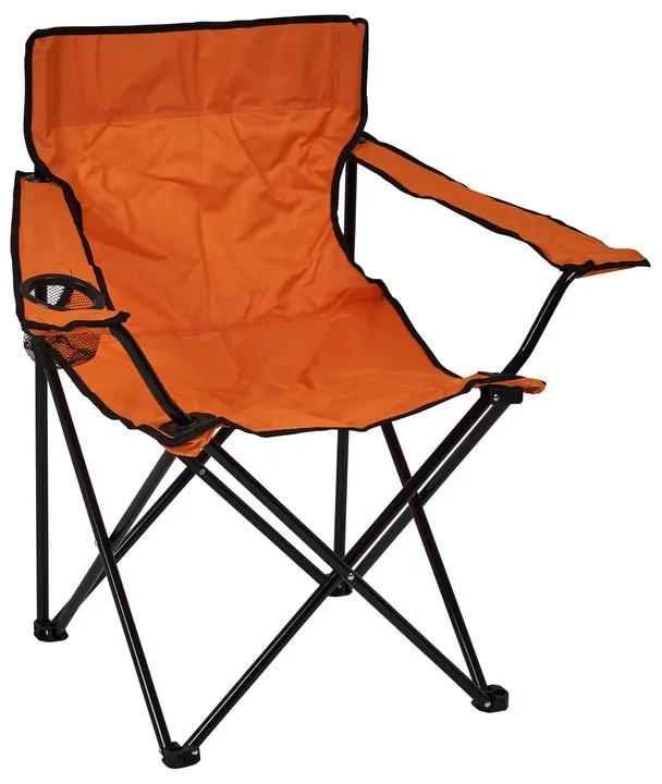 Canvas stoel met armleuning - oranje - 52x52x80 cm