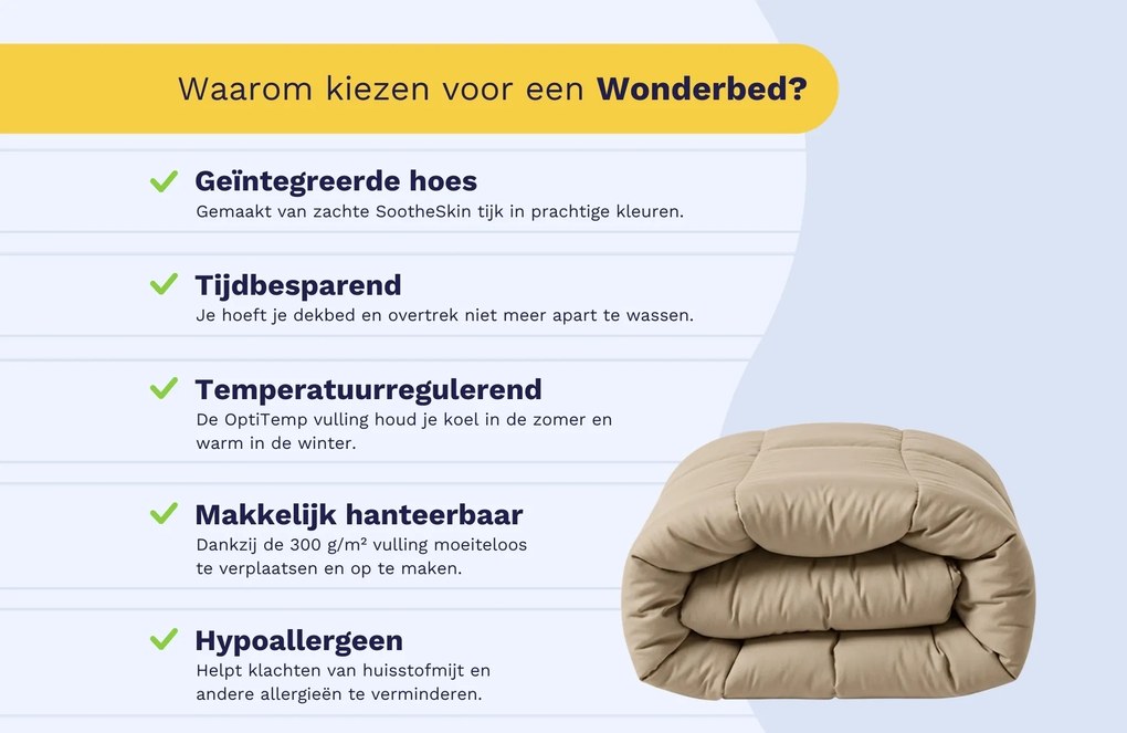 Zelesta Wonderbed Warm Sand - Dekbed zonder overtrek – Bij Swiss Sense