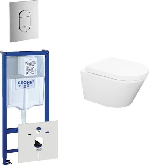 Wiesbaden Vesta Rimfree toiletset bestaande uit inbouwreservoir, toiletpot met softclose toiletzitting en bedieningsplaat verticaal mat chroom 0729205/SW65812/0729241