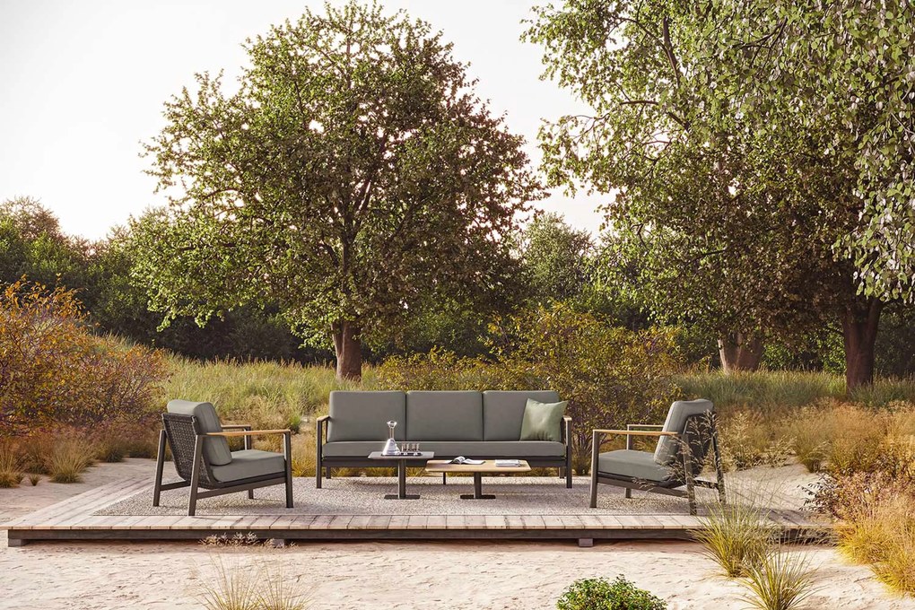 Stoel en Bank Loungeset 5 personen Aluminium/Rope Grijs Coco Ralph