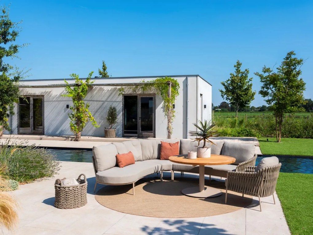 4 Seasons Outdoor Comino 2-zits loungebank latte met armleuning links  LoungebankLoungeset    beige weerbestendig