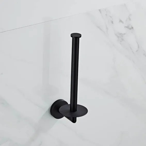 Saniclear Nero dubbele reserve rolhouder mat zwart