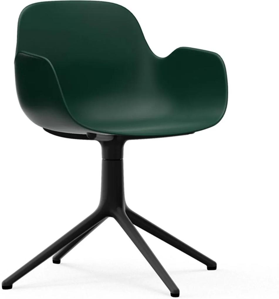Normann Copenhagen Form Armchair Swivel stoel met zwart onderstel groen
