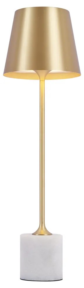 Moderne tafellamp goud 37cm incl. LED dimbaar IP54 oplaadbaar - Topi Modern IP54 rond Binnenverlichting Lamp