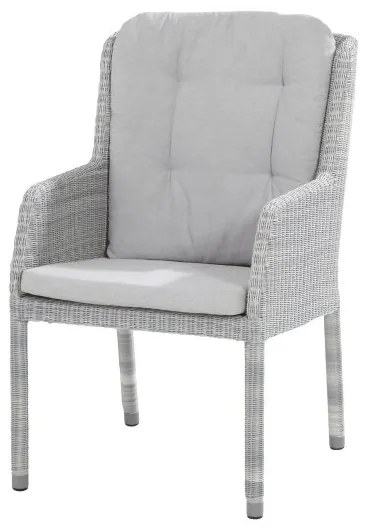 4 Seasons Outdoor | Amalfi dining chair with 2 cushions polyloom ice  Tuinstoel    zwart weerbestendig