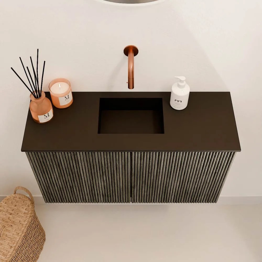 Mondiaz Joya 70cm toiletmeubel shadow met wastafel faye midden zonder kraangat urban