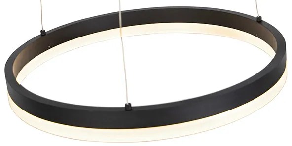 Design hanglamp zwart 40 cm incl. LED 3-staps dimbaar - Anello