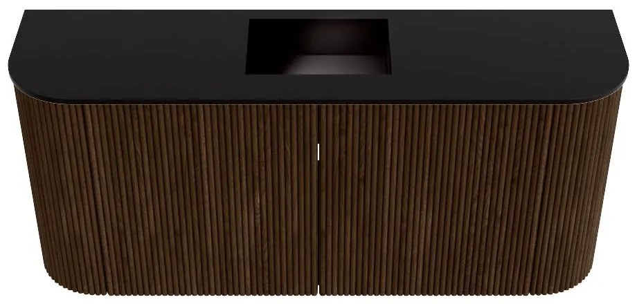 Mondiaz Joya 95cm toiletmeubel ronding links/rechts walnut met wastafel faye midden 1 kraangat urban