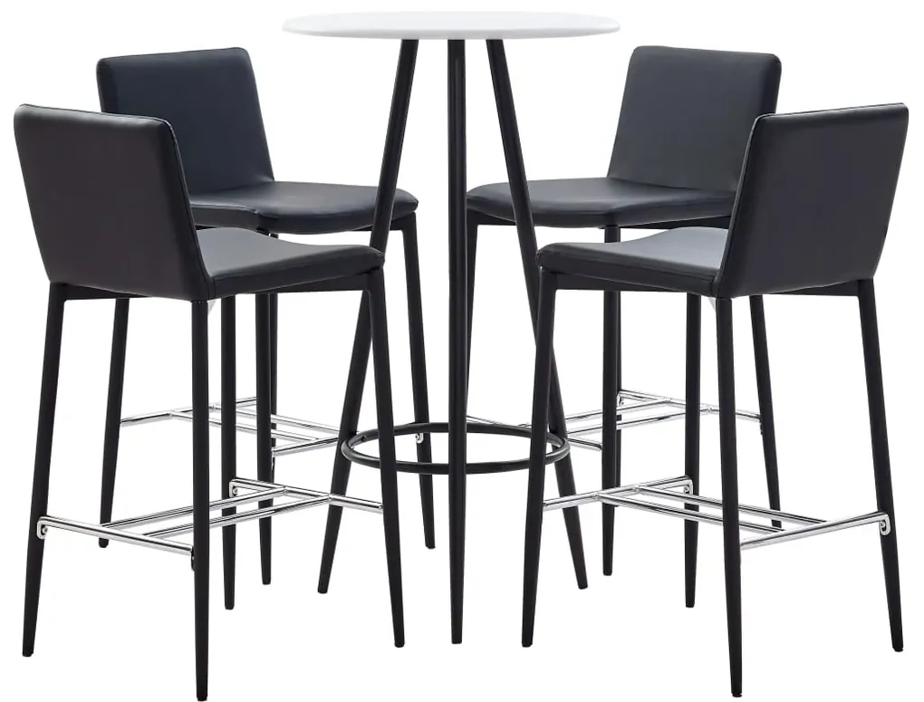 vidaXL 5-delige Barset kunstleer zwart