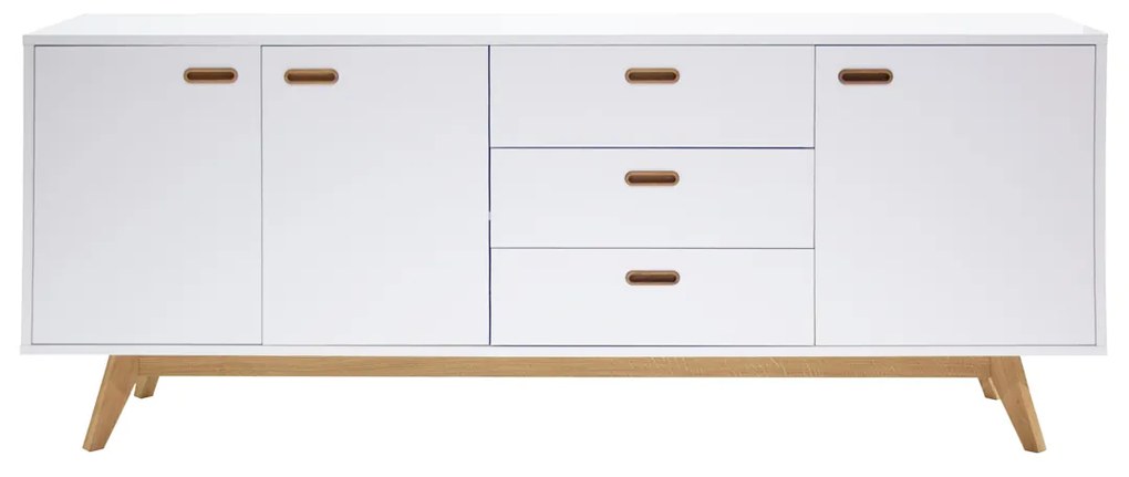 Tenzo Bess Dressoir Mat Wit Met Eiken - 200x43x82cm.