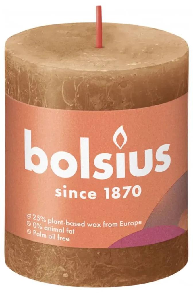 Bolsius Stompkaarsen Shine 4 st rustiek 80x68 mm spice brown