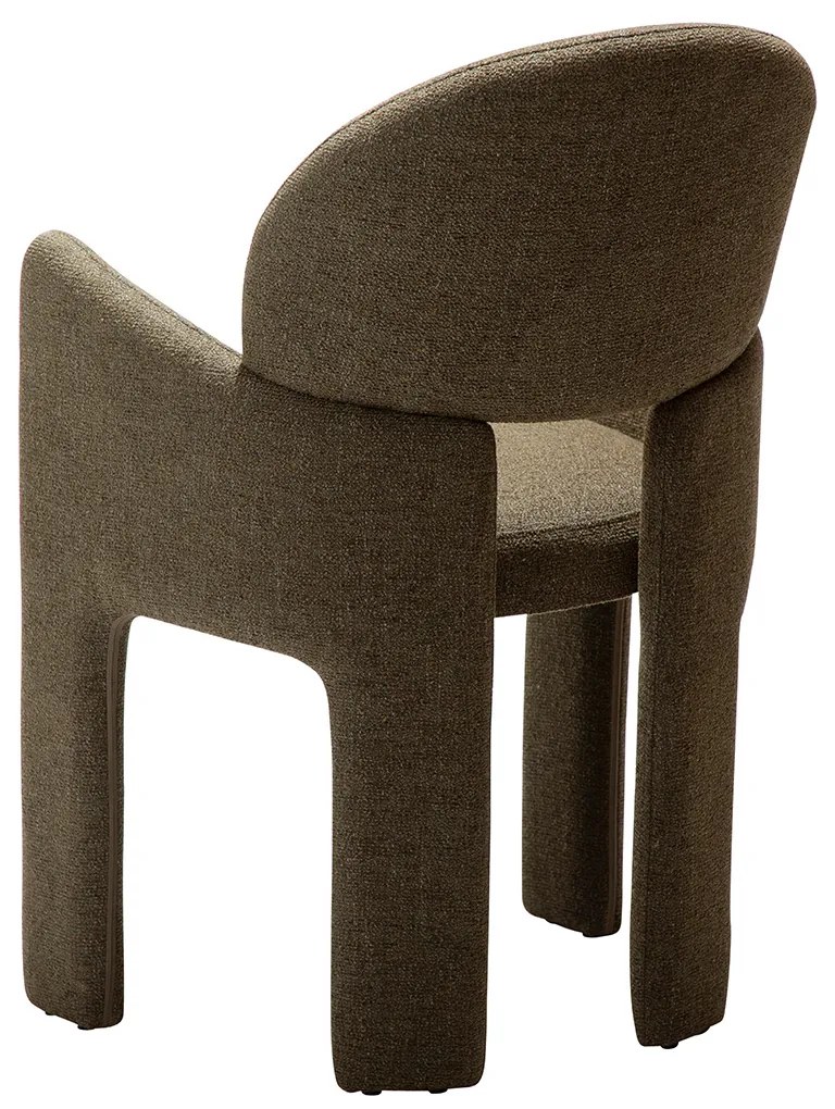 Dan-Form Aole Eetkamerstoel Boucle Dark Olive Groen