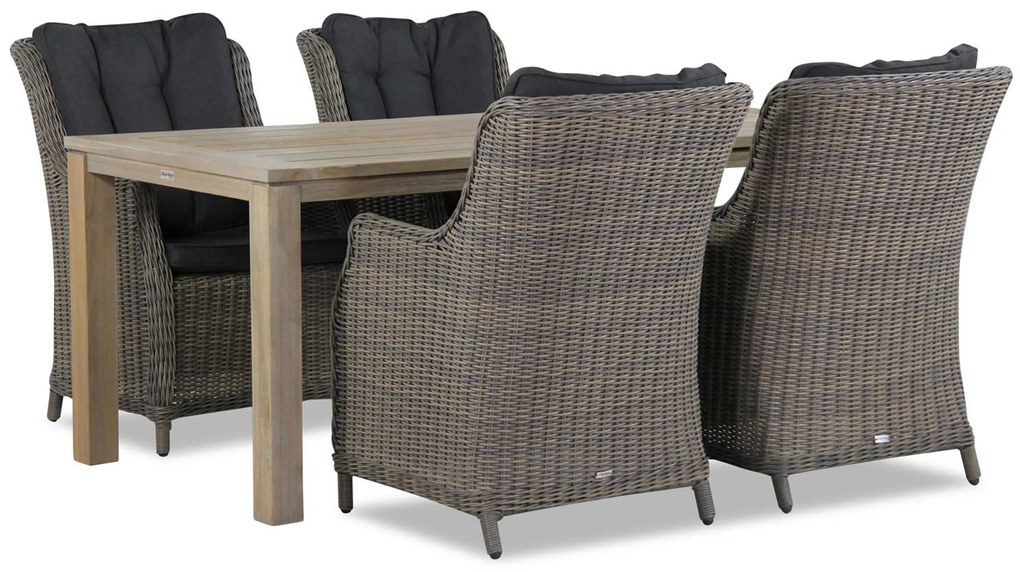Tuinset 4 personen 180 cm Wicker Taupe Garden Collections Buckingham/Bristol