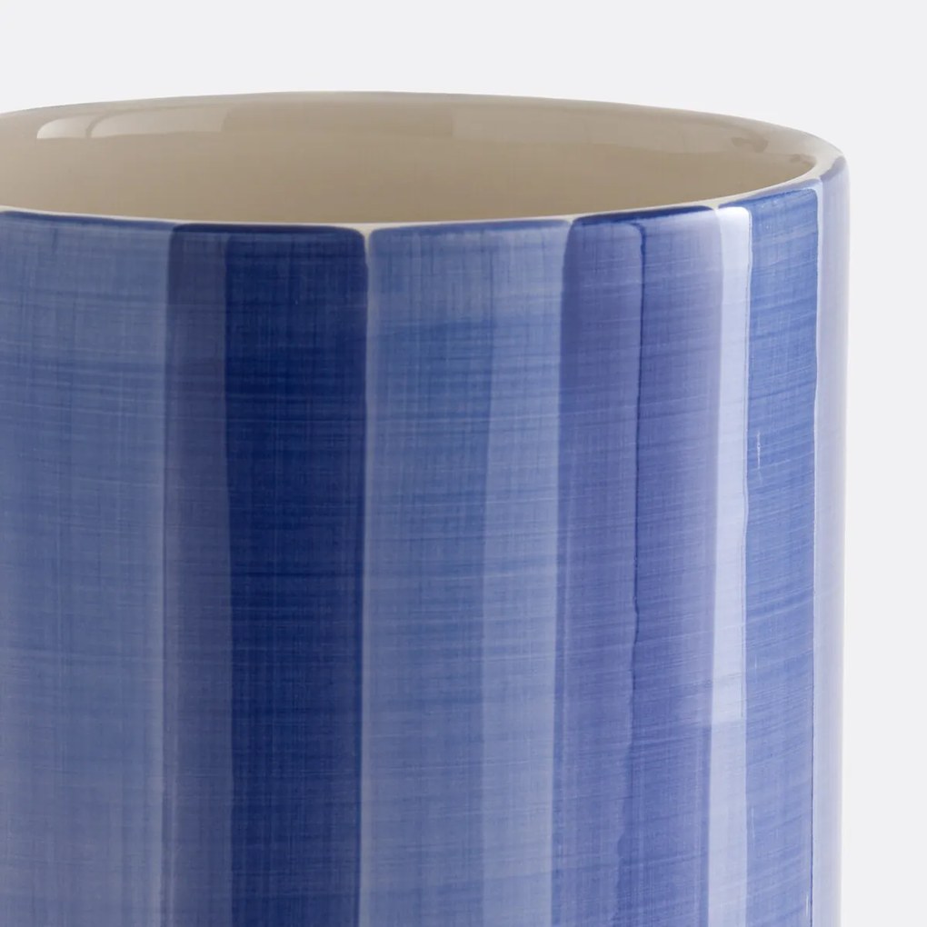 Vaas van keramiek, gestreept, hoogte 25 cm, Jaoma