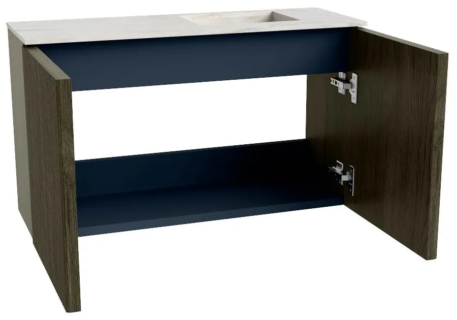 Mondiaz Joya DLux 70cm toiletmeubel shadow met wastafel faye rechts zonder kraangat ostra