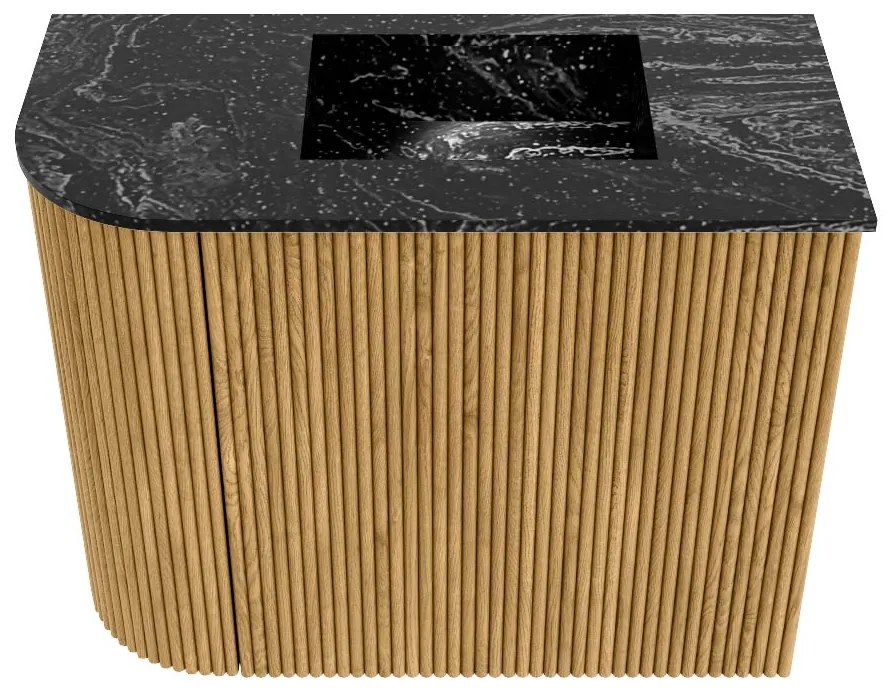 Mondiaz Joya DLux 50cm toiletmeubel ronding links oak met wastafel faye rechts 1 kraangat lava