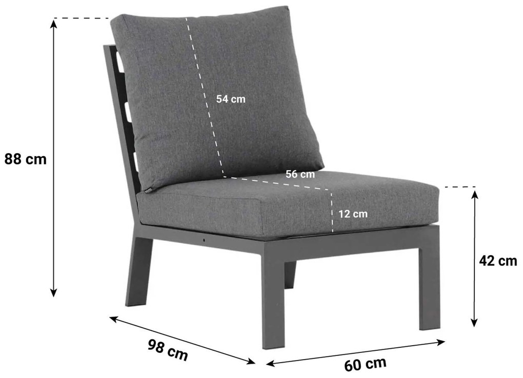 Lifestyle Garden Furniture Marietta Hoekset Aluminium/Teak Grijs 4-delig