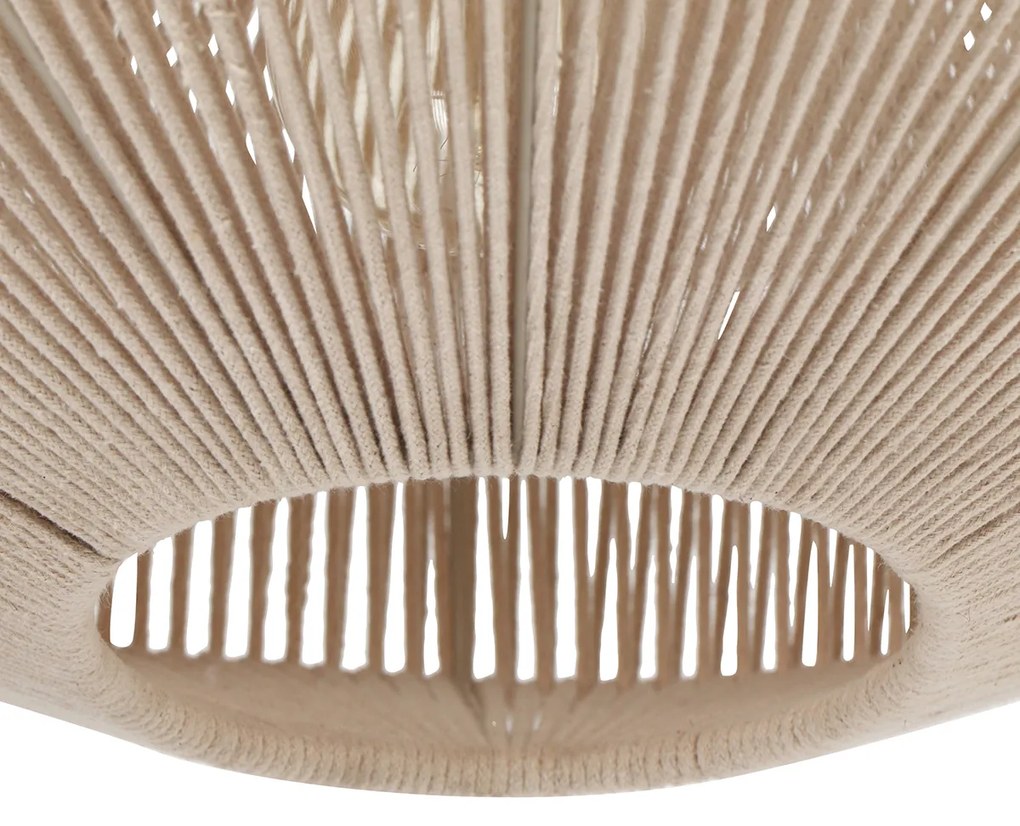 Japandi hanglamp bruin touw 46cm - SveaJapandi E27 rond Binnenverlichting Lamp