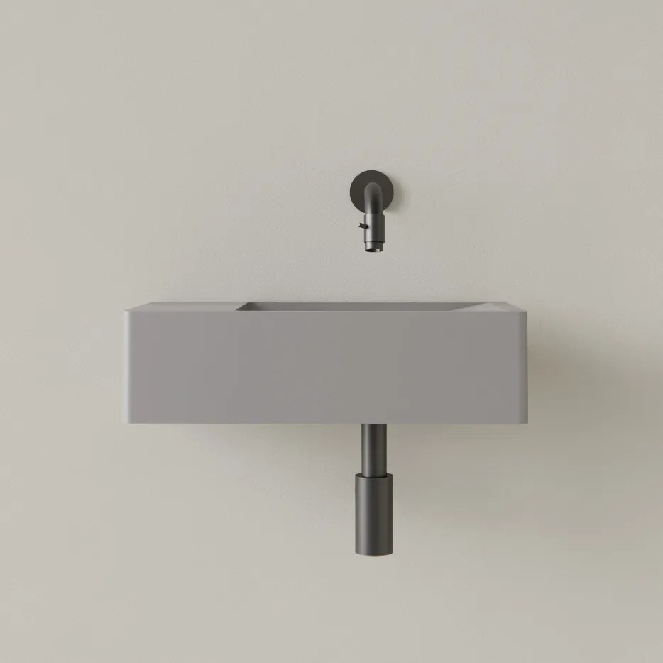 Sanigoods Luko fontein 40x22cm links zonder kraangat leigrijs