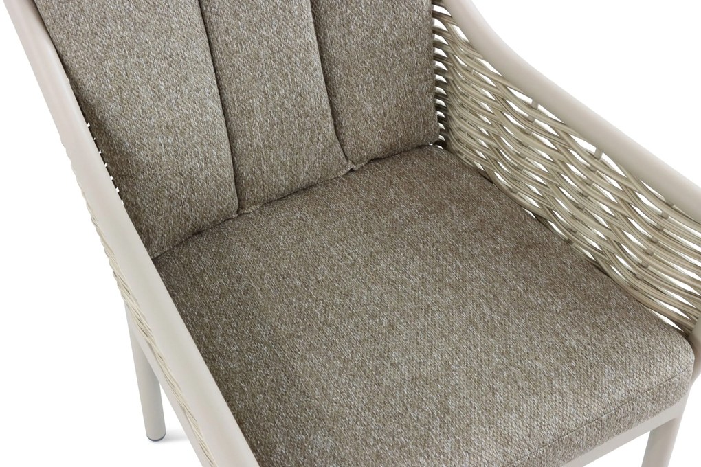 Tuinstoel Aluminium/Wicker Taupe-naturel-bruin Apple Bee Milou