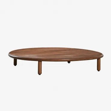 Ronde Salontafel Van Acaciahout Olivia Ø100 Cm & Donker Acaciabruin & Donker Acaciabruin - Sklum