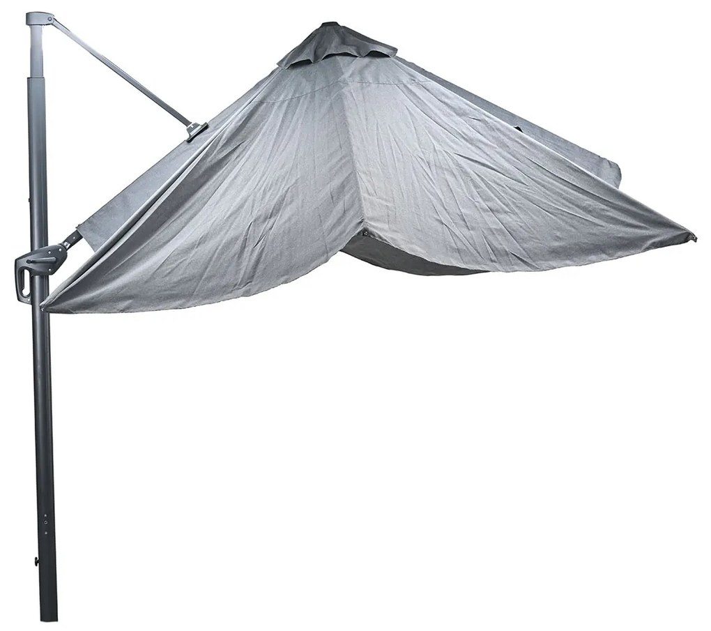 Garden Impressions Hawaii Big Pole telescopic zweefparasol 300x400 cm - donker grijs