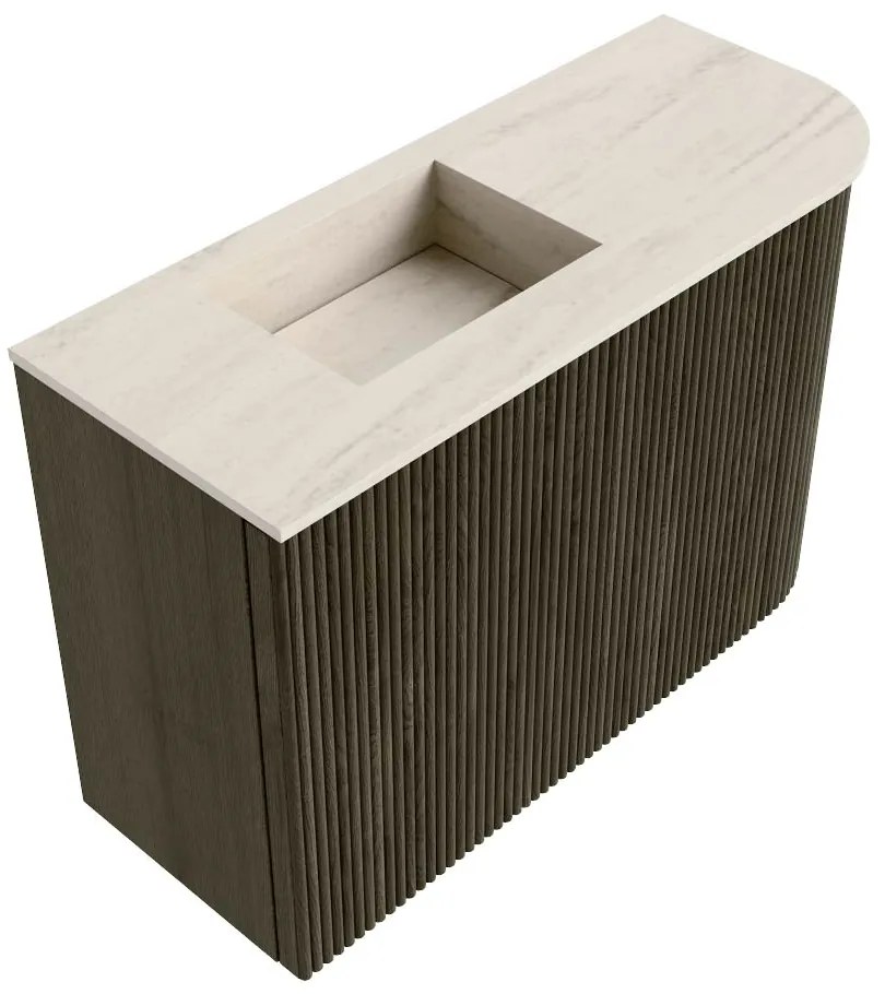 Mondiaz Joya DLux 60cm toiletmeubel ronding rechts shadow met wastafel faye links zonder kraangat meli