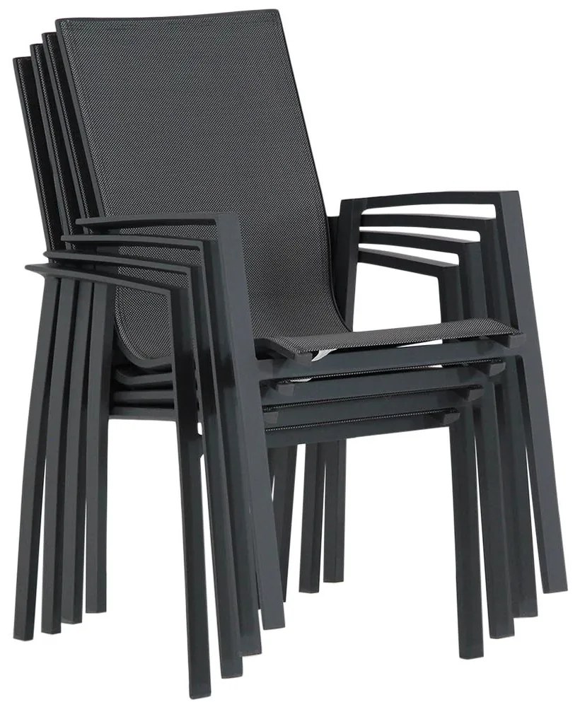 Tuinstoel stapelbaar Aluminium/textileen Grijs-antraciet Lifestyle Garden Furniture Ultimate