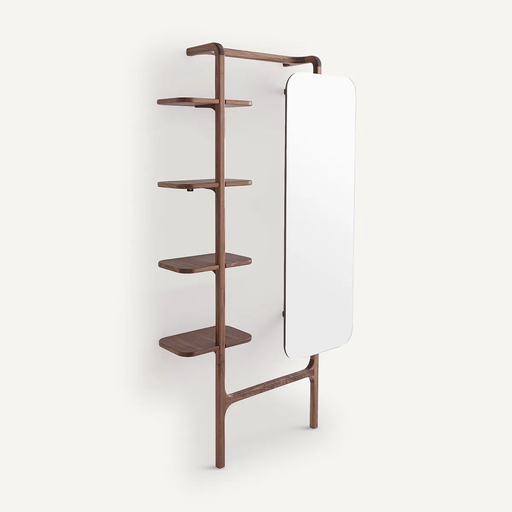 Vestiairespiegel, massief notenhout H189 cm, Malea