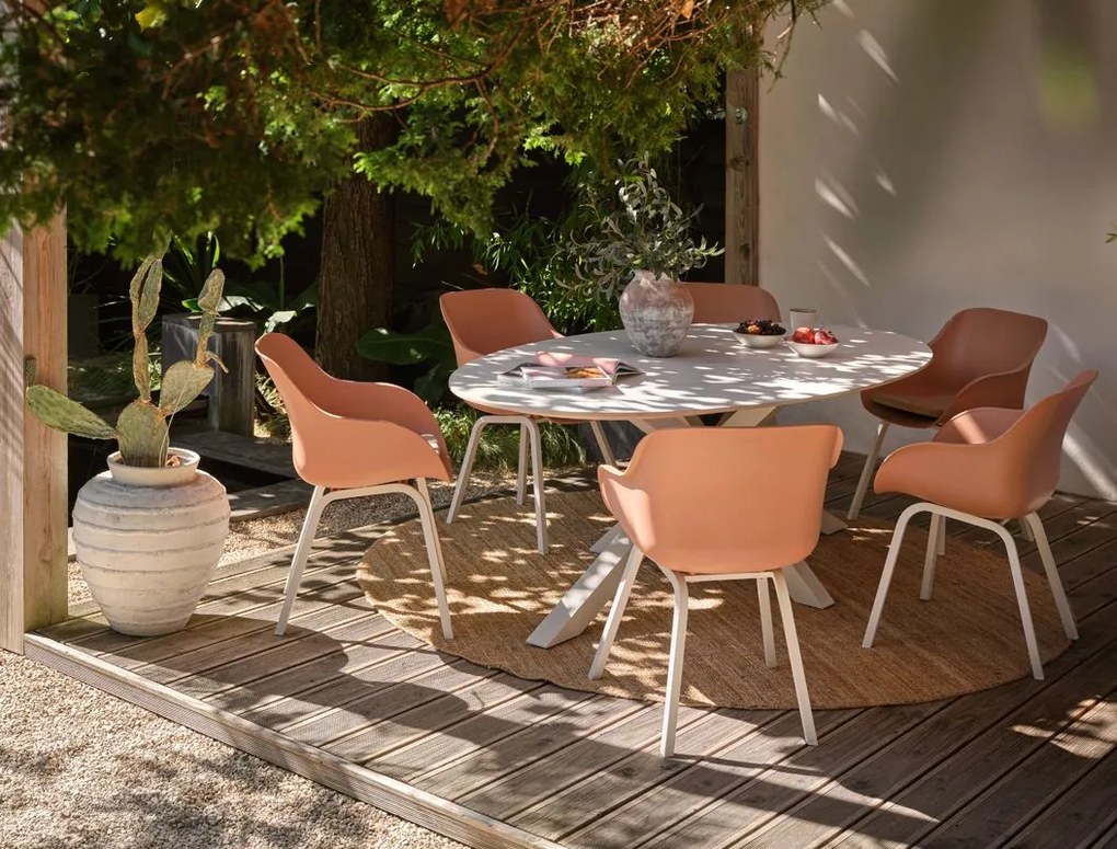 Hartman Le Soleil Element dining armstoel - Stylish pink - Alu poot