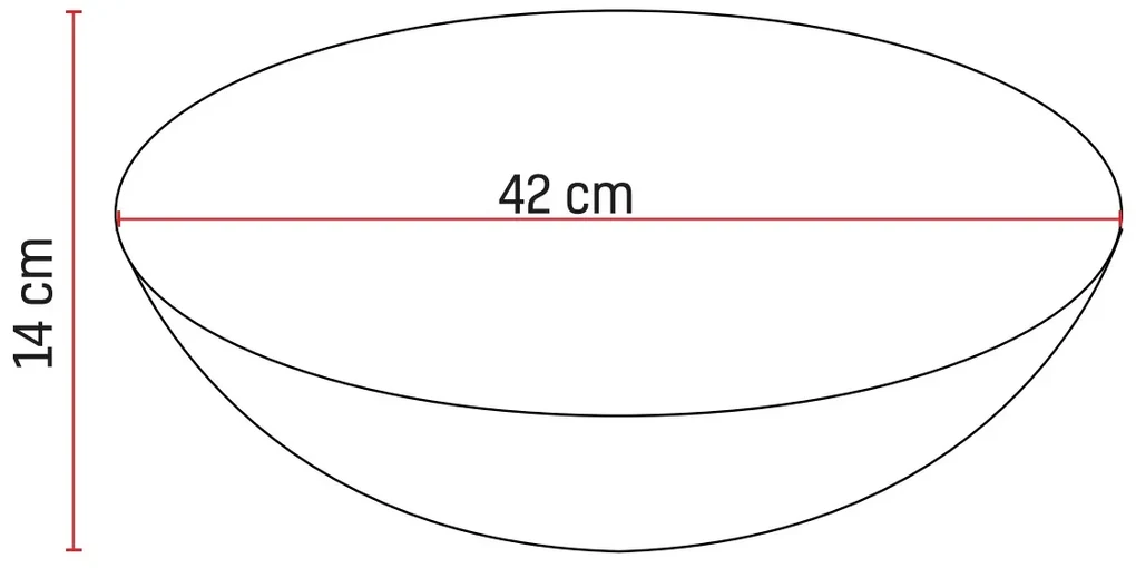 Sanigoods Fosco waskom solid surface 42cm zwart mat