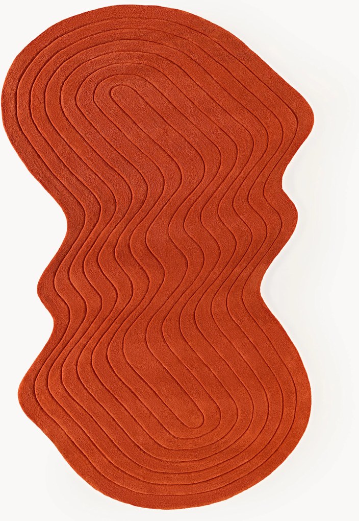 Handgetuft wollen vloerkleed Aliza in organische vorm