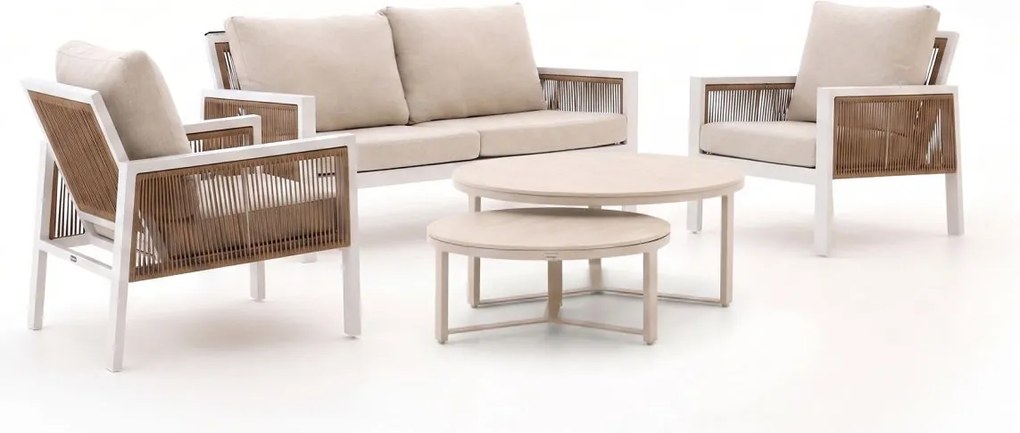 Stoel-bank loungeset Manifesto  | 4 personen | Loungeset Wit | Aluminium | Kees Smit Tuinmeubelen