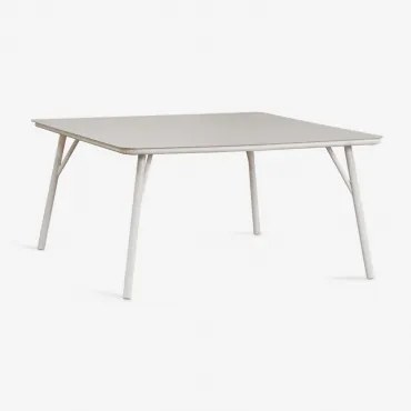 Vierkante Tuintafel Van Glas En Aluminium 150x150 Cm Sophie Gardenia Wit - Sklum