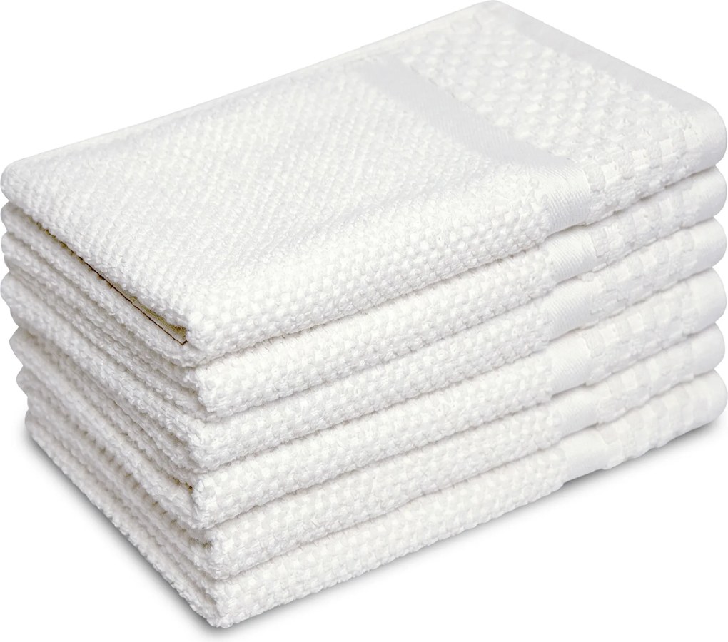 Gastendoek Soft Popcorn Collectie – 6 stuks – 30×50 – wit