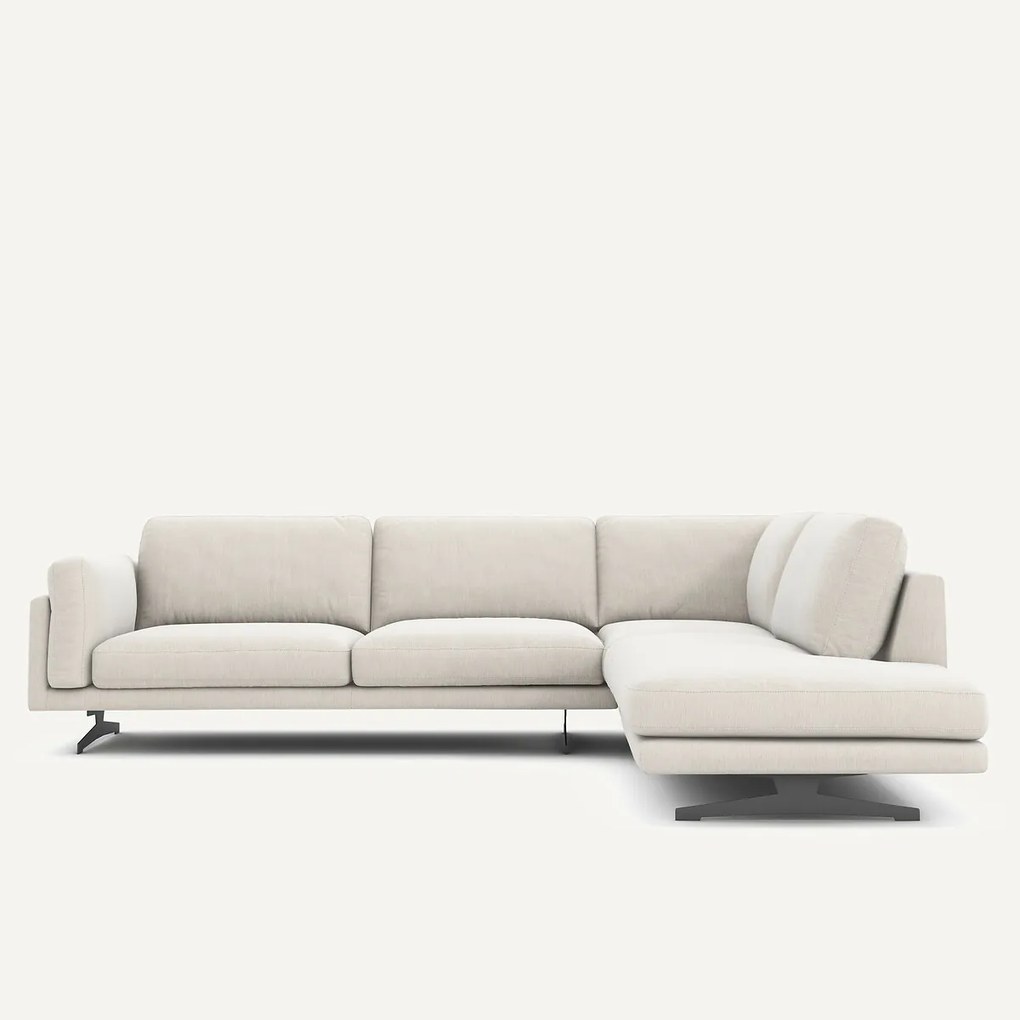 Chenille fluwelen hoekbank met longchair, César