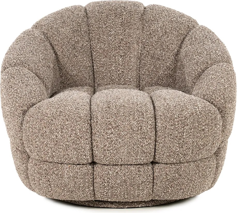 Ronde Fauteuil Draaibaar Boucle Taupe