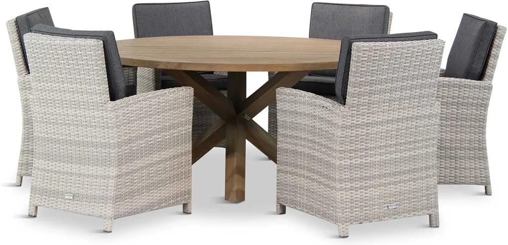 Domani Alta/Sand City rond 160 cm dining tuinset 7-delig