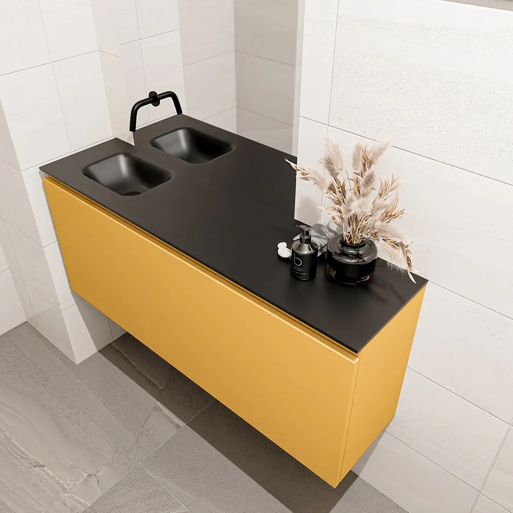 Mondiaz Olan 120cm toiletmeubel ocher met wastafel urban links geen kraangat