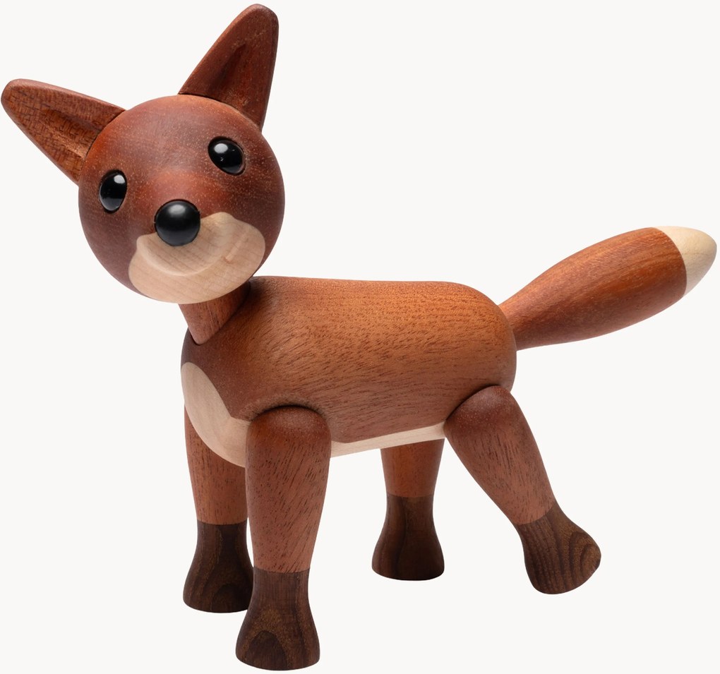 Handgemaakt decoratief object Foxy van mahoniehout