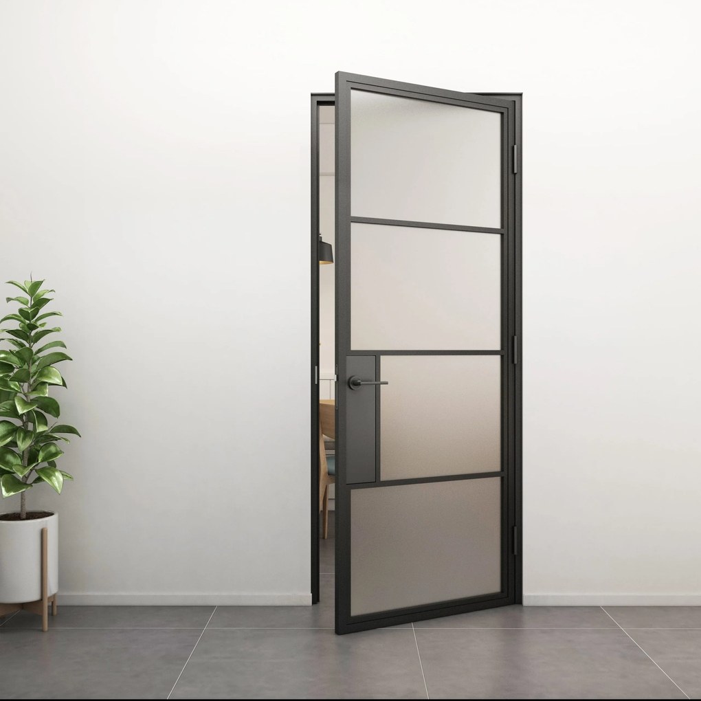 Loftdeur Mat Glas Met Deurklink (Inclusief Stalen Kozijn)